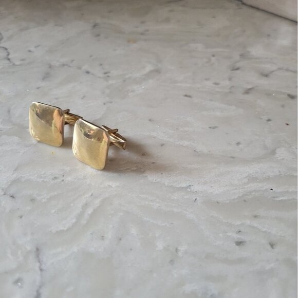 Vintage Anson Gold Tone Square Cufflinks - Picture 3 of 4